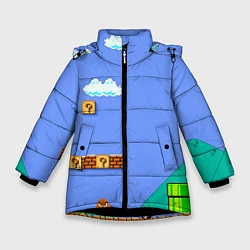 Куртка зимняя для девочки Марио дизайн, цвет: 3D-черный