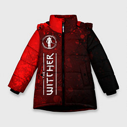 Куртка зимняя для девочки THE WITCHER - Брызги По вертикали, цвет: 3D-черный