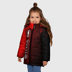 Куртка зимняя для девочки THE WITCHER - Брызги По вертикали, цвет: 3D-черный — фото 2