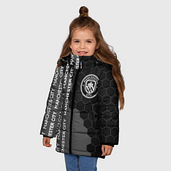 Куртка зимняя для девочки МАНЧЕСТЕР СИТИ Графика, цвет: 3D-черный — фото 2