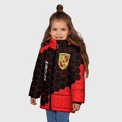 Куртка зимняя для девочки ПОРШЕ Sport Графика, цвет: 3D-черный — фото 2