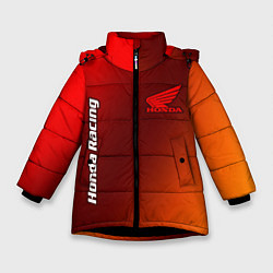 Куртка зимняя для девочки HONDA RACING, цвет: 3D-черный