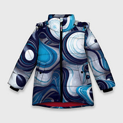 Куртка зимняя для девочки Авангардный объёмный паттерн Avant-garde volumetri, цвет: 3D-красный