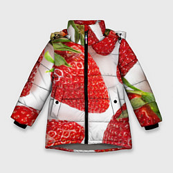 Куртка зимняя для девочки Strawberries, цвет: 3D-светло-серый