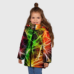 Куртка зимняя для девочки РАЗНОЦВЕТНЫЙ САЛЮТ, цвет: 3D-светло-серый — фото 2