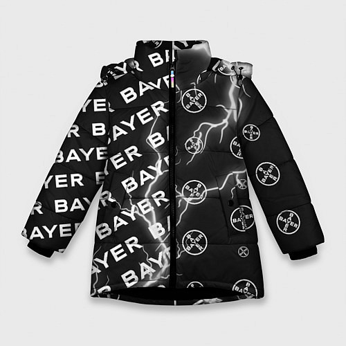 Зимняя куртка для девочки BAYER - Молнии Паттерны / 3D-Черный – фото 1