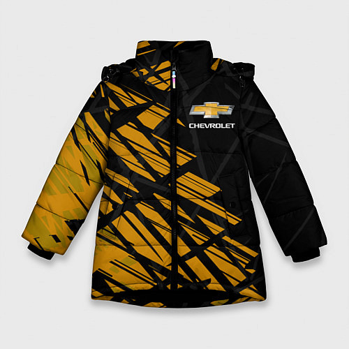 Зимняя куртка для девочки Chevrolet, Шевроле / 3D-Черный – фото 1