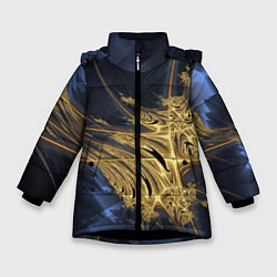 Куртка зимняя для девочки Фрактальная футуристическая композиция Абстракция, цвет: 3D-черный