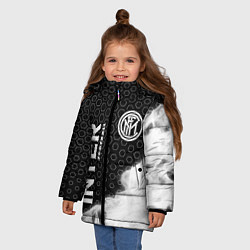 Куртка зимняя для девочки INTER Football Пламя, цвет: 3D-черный — фото 2