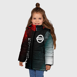 Куртка зимняя для девочки НИССАН МОТОР - Космос, цвет: 3D-черный — фото 2