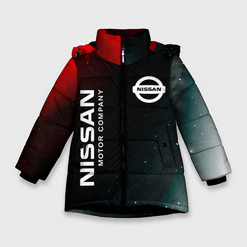 Зимняя куртка для девочки НИССАН МОТОР - Космос / 3D-Черный – фото 1