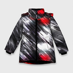 Куртка зимняя для девочки NEON abstract pattern неоновая абстракция, цвет: 3D-черный