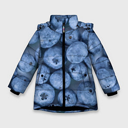 Куртка зимняя для девочки Голубика - фон, цвет: 3D-черный