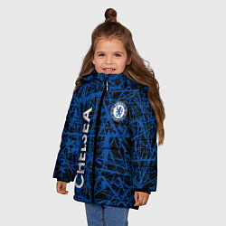 Куртка зимняя для девочки CHELSEA F C, цвет: 3D-черный — фото 2
