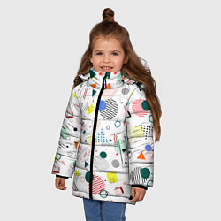 Куртка зимняя для девочки MULTICOLORED GEOMETRIC SHAPES, цвет: 3D-светло-серый — фото 2