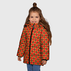 Куртка зимняя для девочки COLOR PATTERNED BACKGROUND, цвет: 3D-светло-серый — фото 2