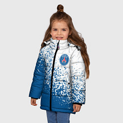 Куртка зимняя для девочки Psg синие брызги, цвет: 3D-светло-серый — фото 2