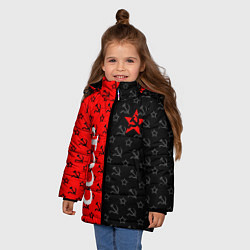 Куртка зимняя для девочки СОВЕТСКИЙ СОЮЗ : СЕРП И МОЛОТ : ЗВЕЗДА, цвет: 3D-светло-серый — фото 2