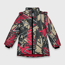 Куртка зимняя для девочки Камуфляжный паттерн, цвет: 3D-красный
