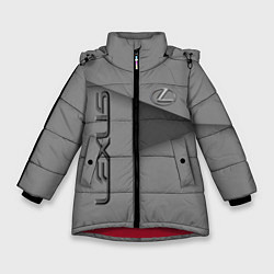 Куртка зимняя для девочки Lexus - серая абстракция, цвет: 3D-красный