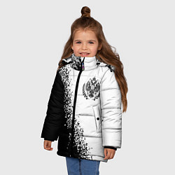 Куртка зимняя для девочки RUSSIAN EMPIRE - ГЕРБ Спрей, цвет: 3D-черный — фото 2