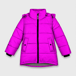 Куртка зимняя для девочки Однотонный розовый неоновый Пион, цвет: 3D-светло-серый