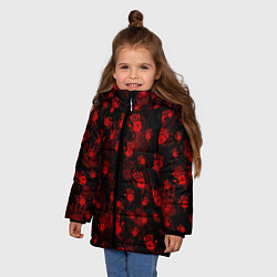 Куртка зимняя для девочки Кровавые отпечатки DEATH STRANDING, цвет: 3D-красный — фото 2
