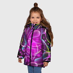 Куртка зимняя для девочки Объемные абстрактные узоры, цвет: 3D-красный — фото 2