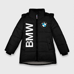 Куртка зимняя для девочки Bmw КОРБОНОВЫЕ ПОЛОСЫ, цвет: 3D-светло-серый