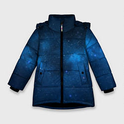 Куртка зимняя для девочки Космическая ночь, цвет: 3D-черный