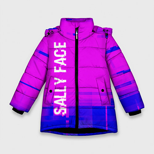 Зимняя куртка для девочки Sally Face Glitch Text Effect / 3D-Черный – фото 1