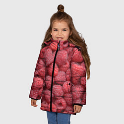 Куртка зимняя для девочки Малина - ягоды, цвет: 3D-черный — фото 2