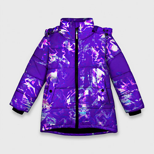 Зимняя куртка для девочки Psychedelic abstract / 3D-Черный – фото 1