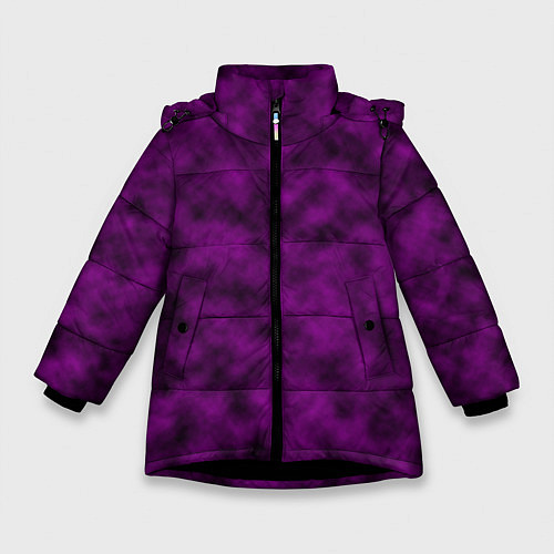 Зимняя куртка для девочки Черно-пурпурная облачность / 3D-Черный – фото 1