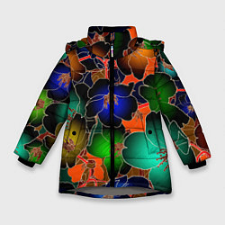 Зимняя куртка для девочки Vanguard floral pattern Summer night Fashion trend