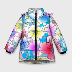 Зимняя куртка для девочки Летний цветочный паттерн Fashion trend 2025
