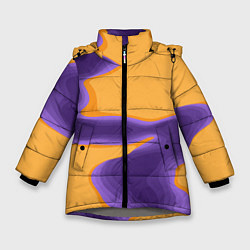 Куртка зимняя для девочки Фиолетовая река, цвет: 3D-светло-серый