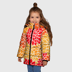 Куртка зимняя для девочки Летний цветочный паттерн, цвет: 3D-светло-серый — фото 2