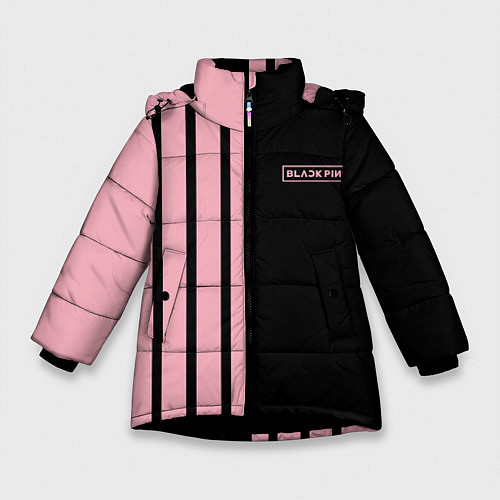 Зимняя куртка для девочки BLACKPINK HALF BLACK-PINK MINI LOGO / 3D-Черный – фото 1