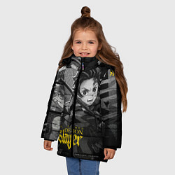 Куртка зимняя для девочки Demon slayerИстребитель демонов, цвет: 3D-светло-серый — фото 2