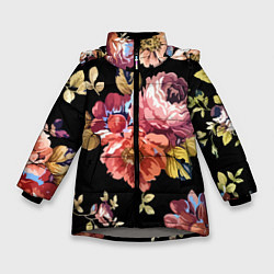 Зимняя куртка для девочки Розы в летней ночи Fashion trend