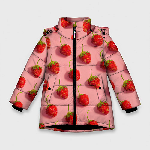 Зимняя куртка для девочки Strawberry Pattern / 3D-Черный – фото 1