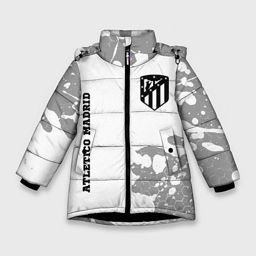 Зимняя куртка для девочки Atletico Madrid Sport на темном фоне / 3D-Черный – фото 1