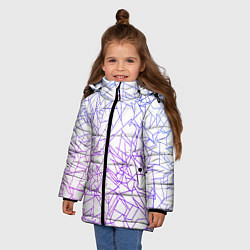Куртка зимняя для девочки Geometric Distortion, цвет: 3D-черный — фото 2