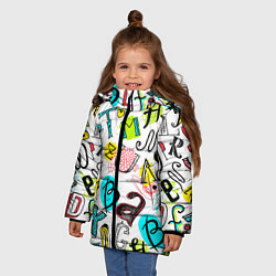 Куртка зимняя для девочки COLOR ENGLISH ALPHABET, цвет: 3D-светло-серый — фото 2