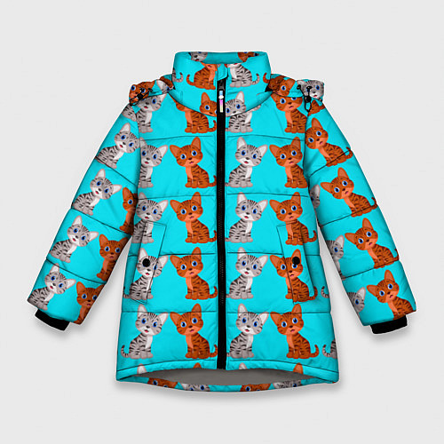 Зимняя куртка для девочки CURIOUS KITTENS / 3D-Светло-серый – фото 1