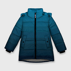 Куртка зимняя для девочки Blue stripes gradient, цвет: 3D-светло-серый