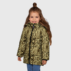 Куртка зимняя для девочки GOLD - золотые узоры, цвет: 3D-красный — фото 2