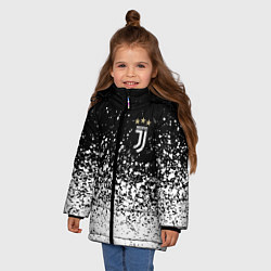 Куртка зимняя для девочки Juventus fc брызги краски, цвет: 3D-светло-серый — фото 2