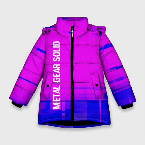 Зимняя куртка для девочки Metal Gear Solid Glitch Text Effect / 3D-Черный – фото 1
